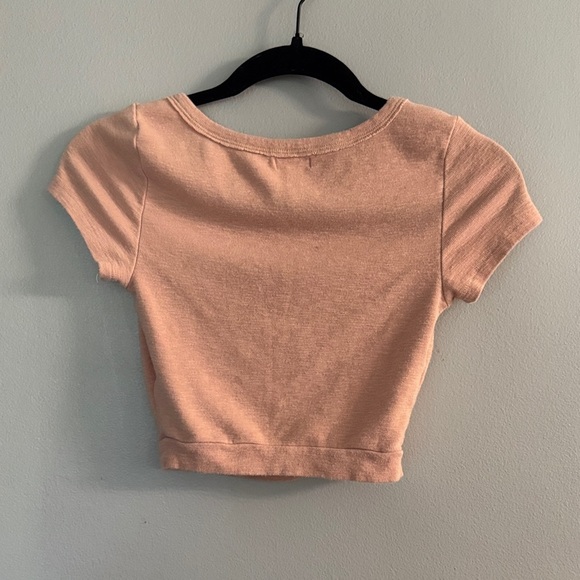 Flirtitude Active Pink Button Crop Top - Picture 5 of 5